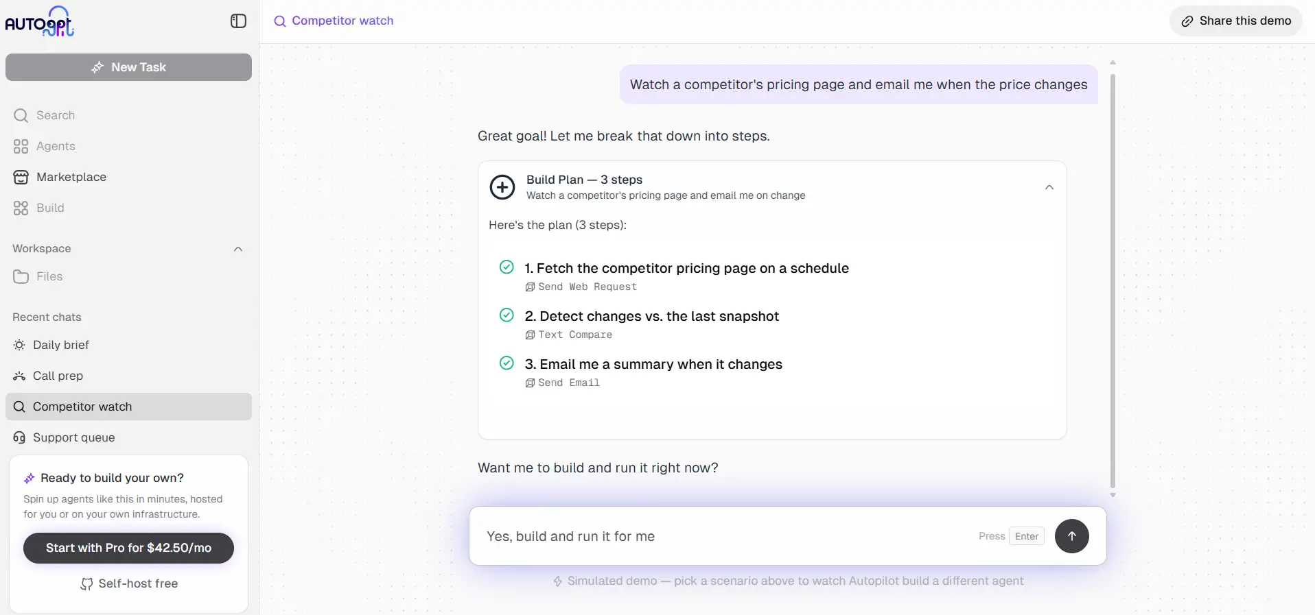 AutoGPT Competitor Pricing Tracking Goal Broken Down into Automated Steps