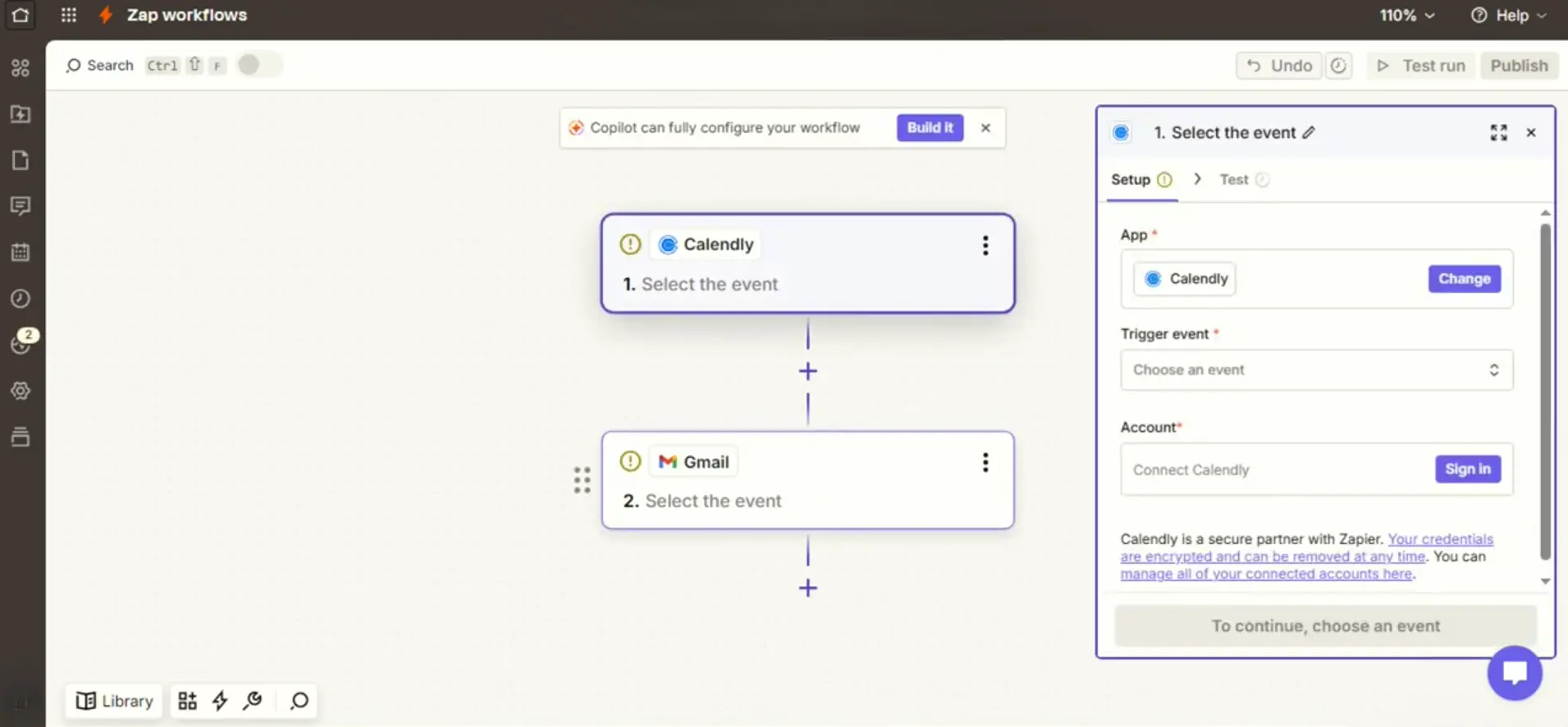 Zapier Zap Workflow Editor Showing Linear Trigger and Action Setup